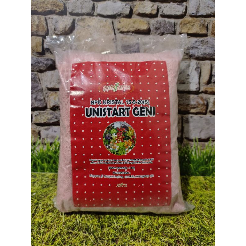 Unistart Geni 1 Kg Buah/ Pupuk Npk Buah Kristal Powder 15-9-20(s) /npk Buah/npk Kristal Powder Buah 