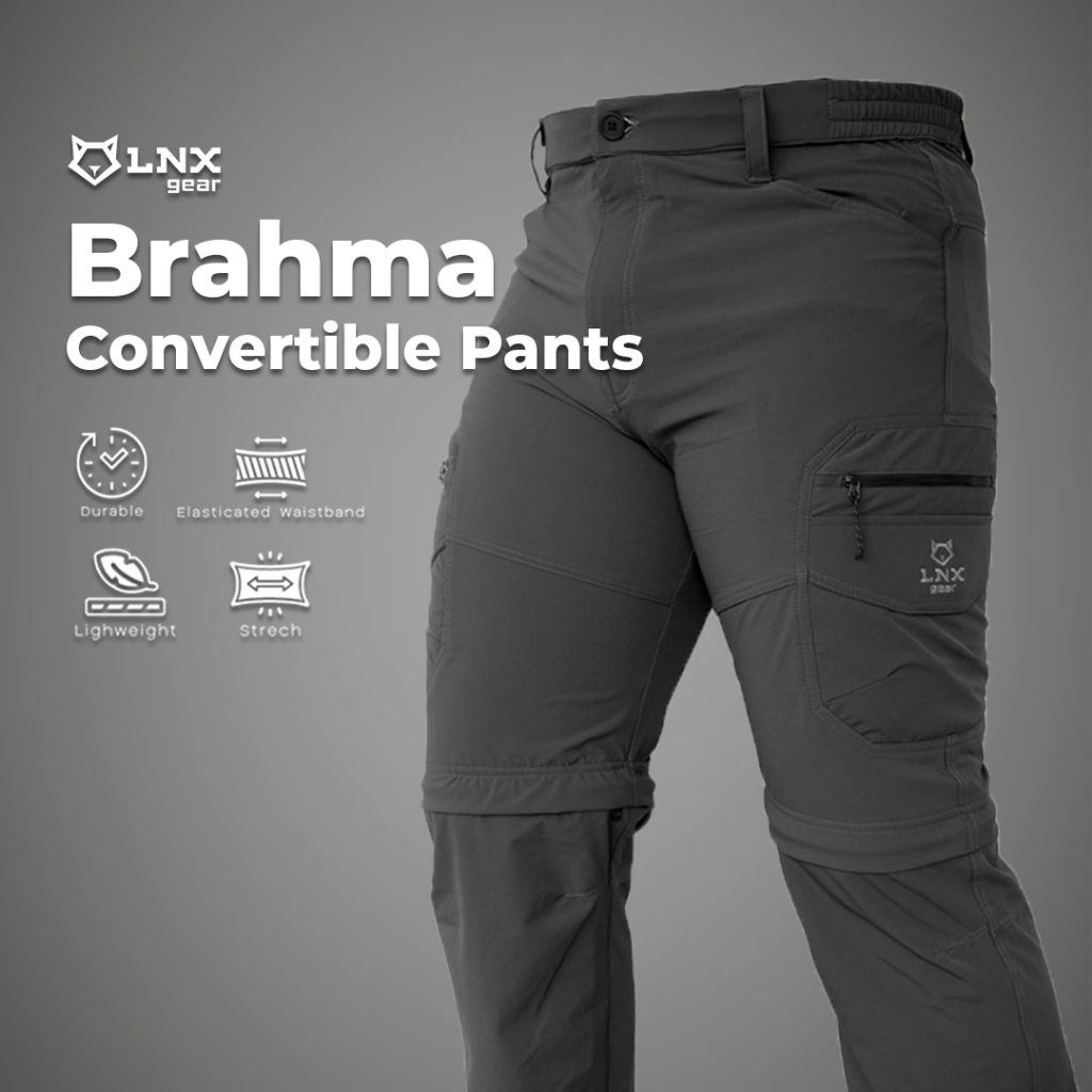 LNX Gear Celana Gunung Outdoor Sambung Panjang Pendek Quickdry Strech 2 in 1 Brahma Series