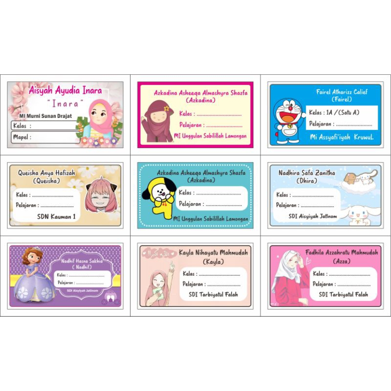 

PAKET 20pcs stiker pensil dan 40pcs stiker buku mapel, BISA DIkASIH FOTO