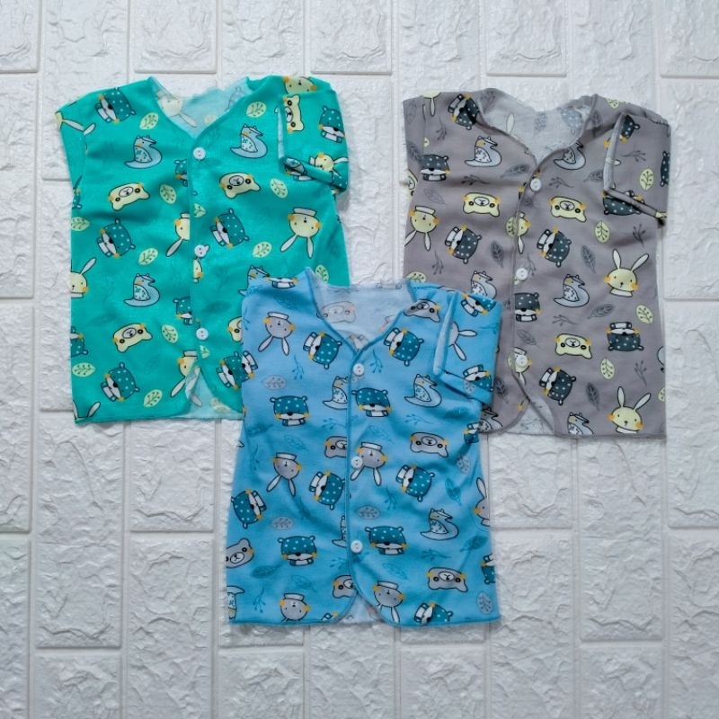 Baju Pendek Bayi Warna Motif Zahdan | Baju Baby Lengan Pendek Shaqueen | Baju Baby Newborn | Baju Ba