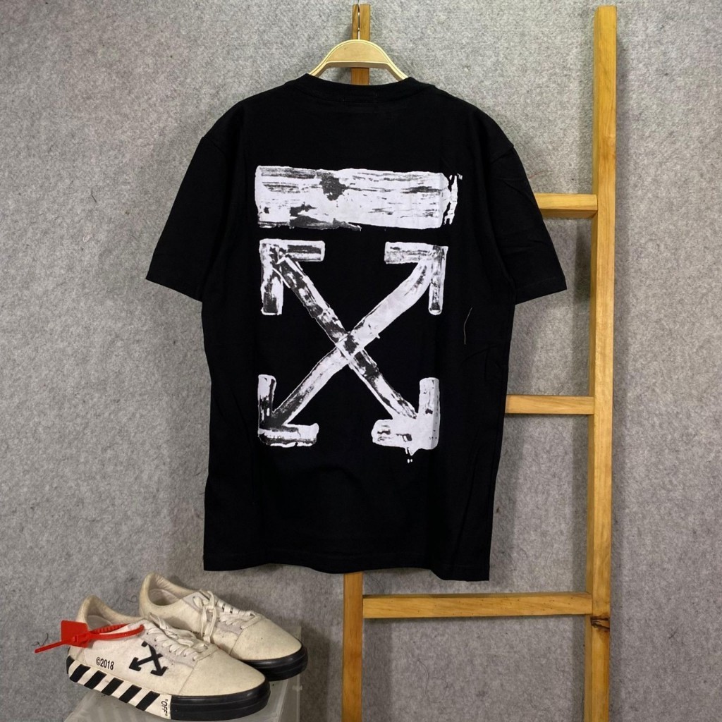 BAJU KAOS T-SHIRT VIRGIL ABLOH ARCYLIC BW BLACK