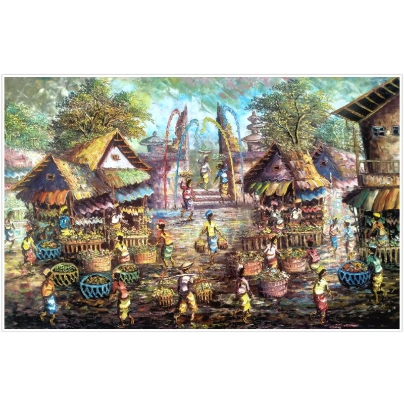 Lukisan Pasar 85 x 135 cm