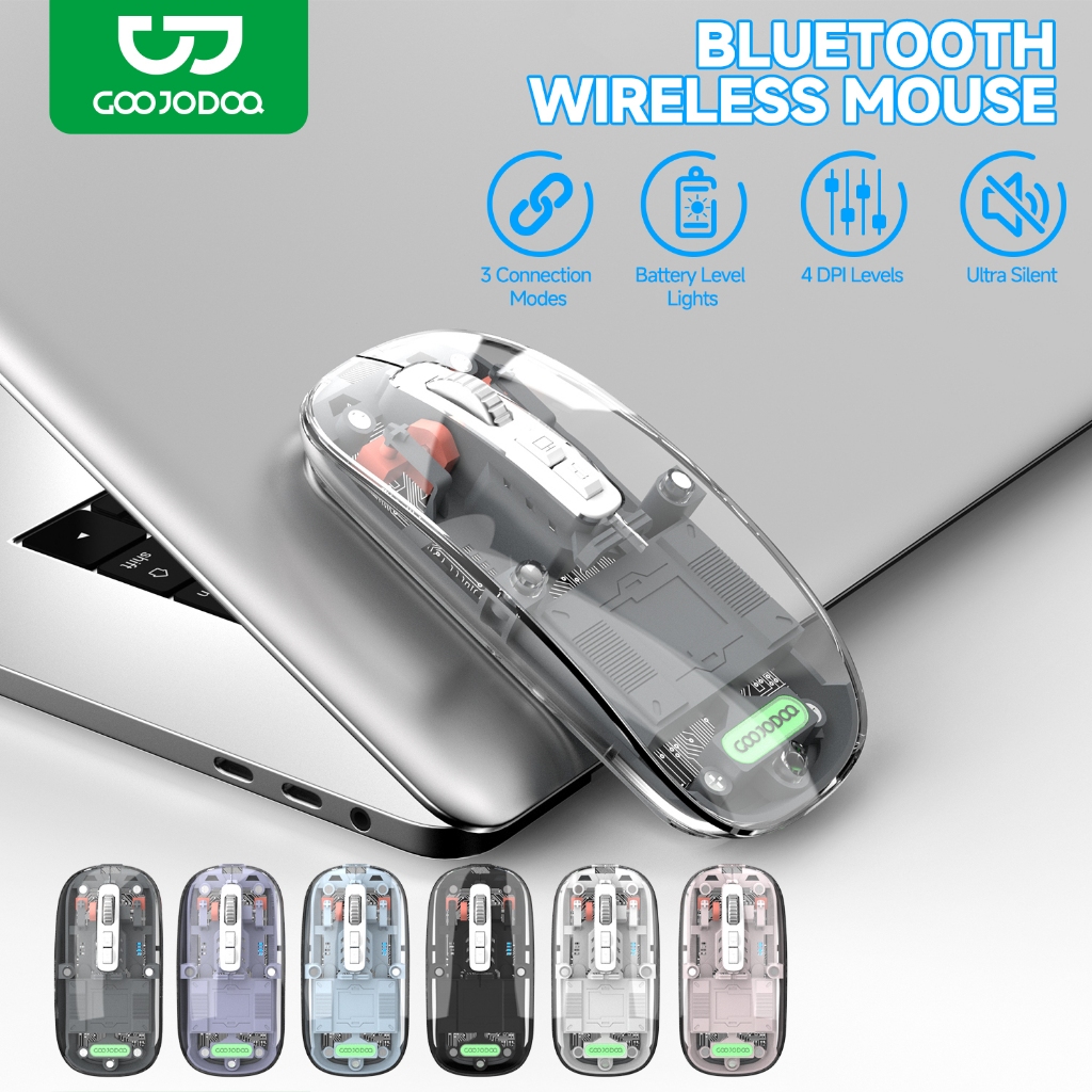 Goojodoq Bluetooth Mouse Wireless DPI for iPad laptop Rechargeable Silent Tablet Phone Android Deskt