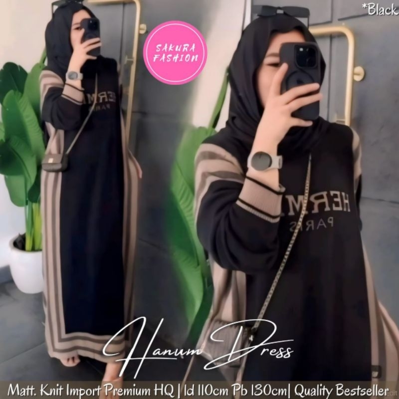DRESS MAXI RAJUT WANITA JUMBO/HANUM/DRESS WANITA KNIT IMPORT PREMIUM HQ JUMBO LD 110 CM FIT XXL