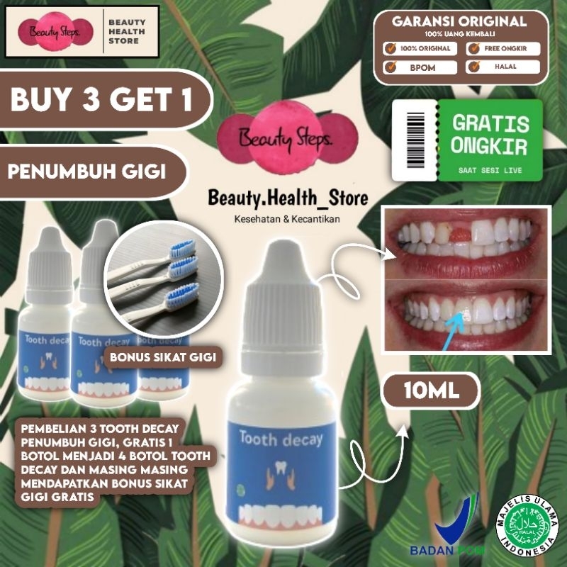 [ COD ] PROMO BELI 3 GRATIS 1 TOOTH DECAY 10ml | GROSIR | OBAT TETES PENUMBUH GIGI BOLONG/ BERLUBANG