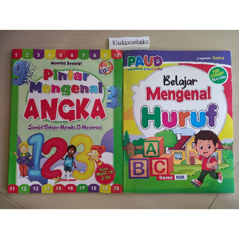 Belajar Mengenal Huruf Dan Angka Untuk PAUD Full Colour Best Seller Buku Besar
