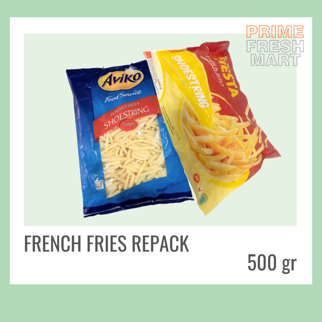 

Kentang Beku French Fries Shoestring Kemasan Repack 500gr