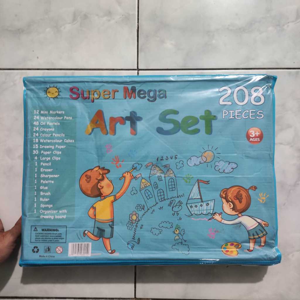 

Super Mega art set 208 pieces crayon watercolor krayon pensil warna alat tulis kreasi kreatifitas anak