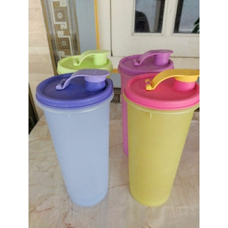botol kulkas botol slimline bulat minum 1 liter tupperware second preloved