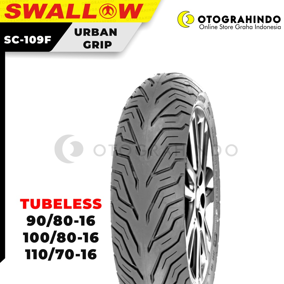 Ban Luar Motor Swallow SC-109 F/R Ukuran 90/80 100/80 110/70 120/80 Ring 16 Tubeless