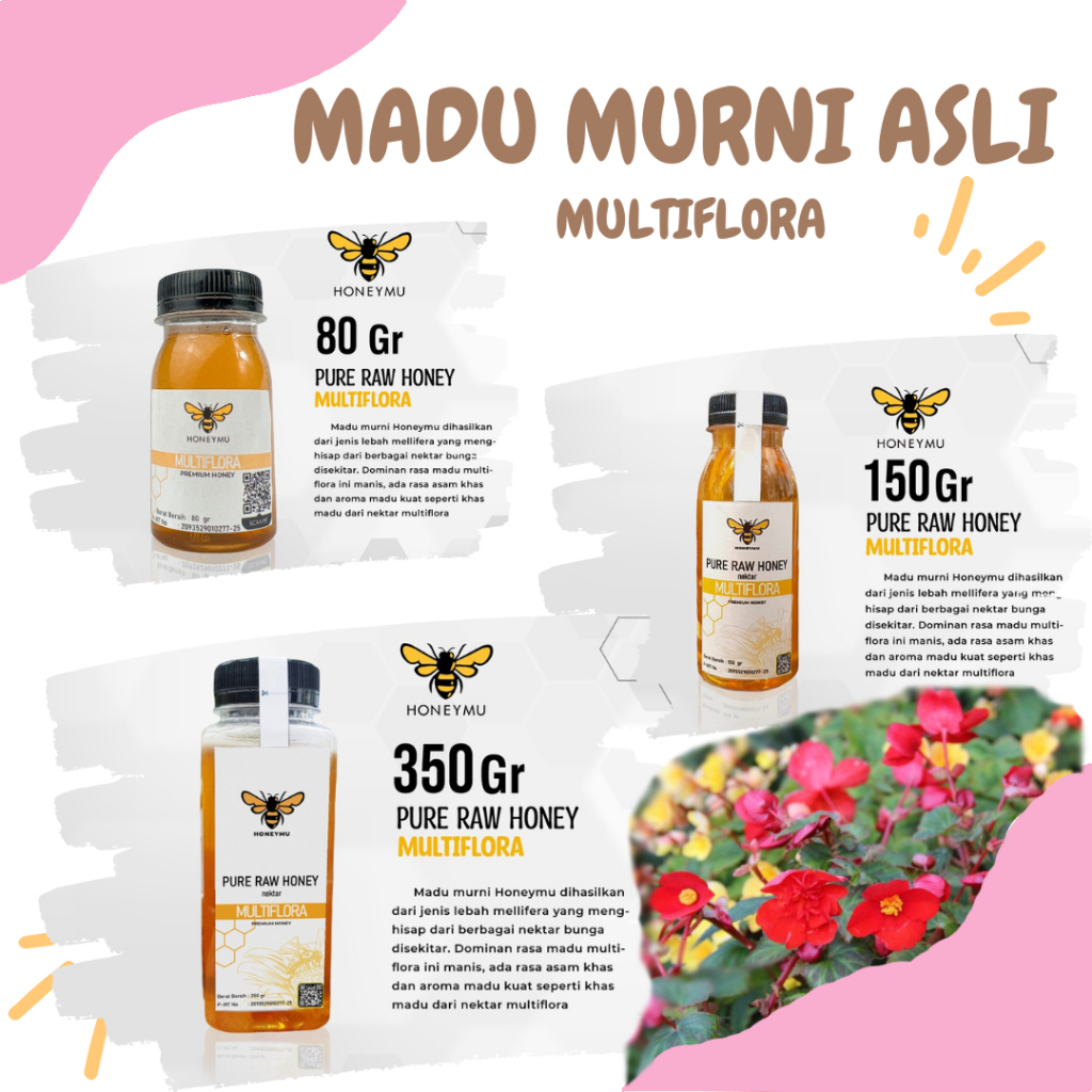 

Madu Murni Asli Honeymu Nektar Multiflora