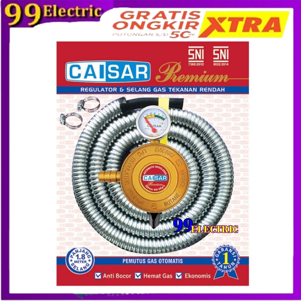 [BISA COD]PREMIUM Selang Paket Regulator Cocok Utk Tabung Ga 3kg 12kg Bright Gas