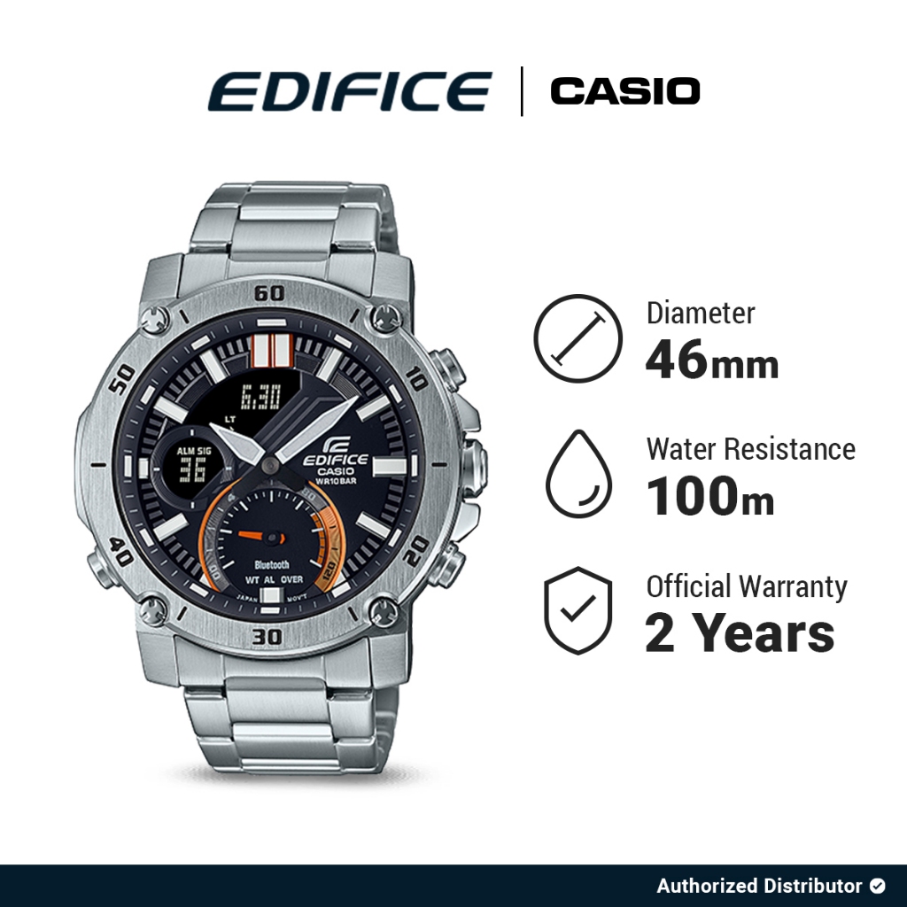 Casio Jam Tangan Pria Edifice ECB-20D-1ADF Original Analog