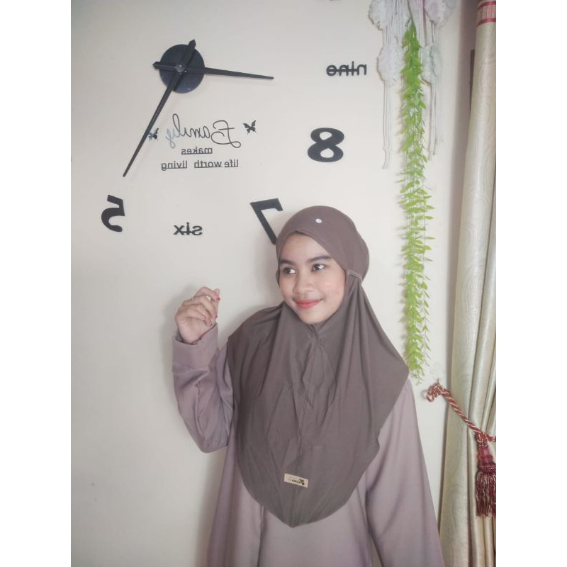 hijab instan bergo tali Jersey premium size L
