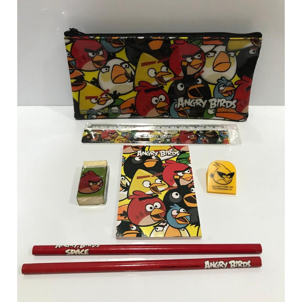 

STATIONERY SET ANGRY BIRD ORIGINAL WARNA HITAM 7 pcs