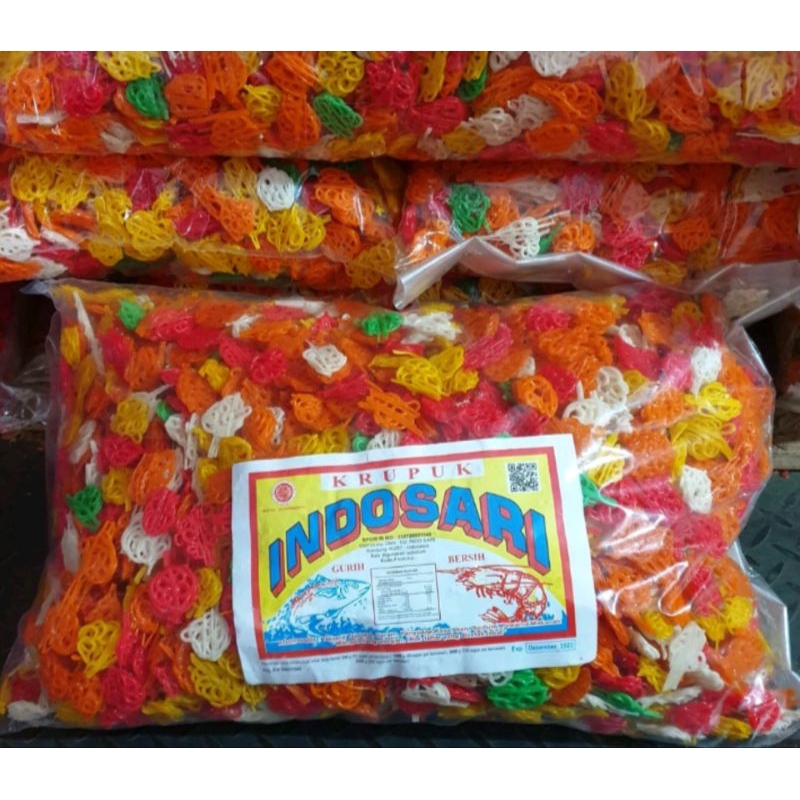 

KERUPUK BUNGA WARNA WARNI INDOSARI KERUPUK BABANGI PER BALL 5 kg