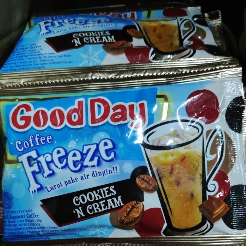 

Good Day Coffe Freeze - Cookies N Cream - Kopi siap seduh net 30gr