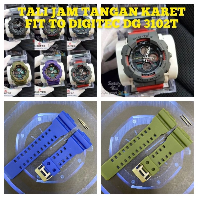 Tali jam tangan karet Fit to Digitec DG 3102T All seri