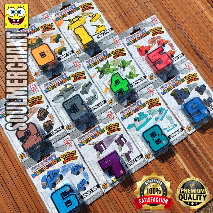 TRANSFORMERS POCKET MORPHER NUMBER SATUAN 0 1 2 3 4 5 6 7 8 9 ORIGINAL EMCO
