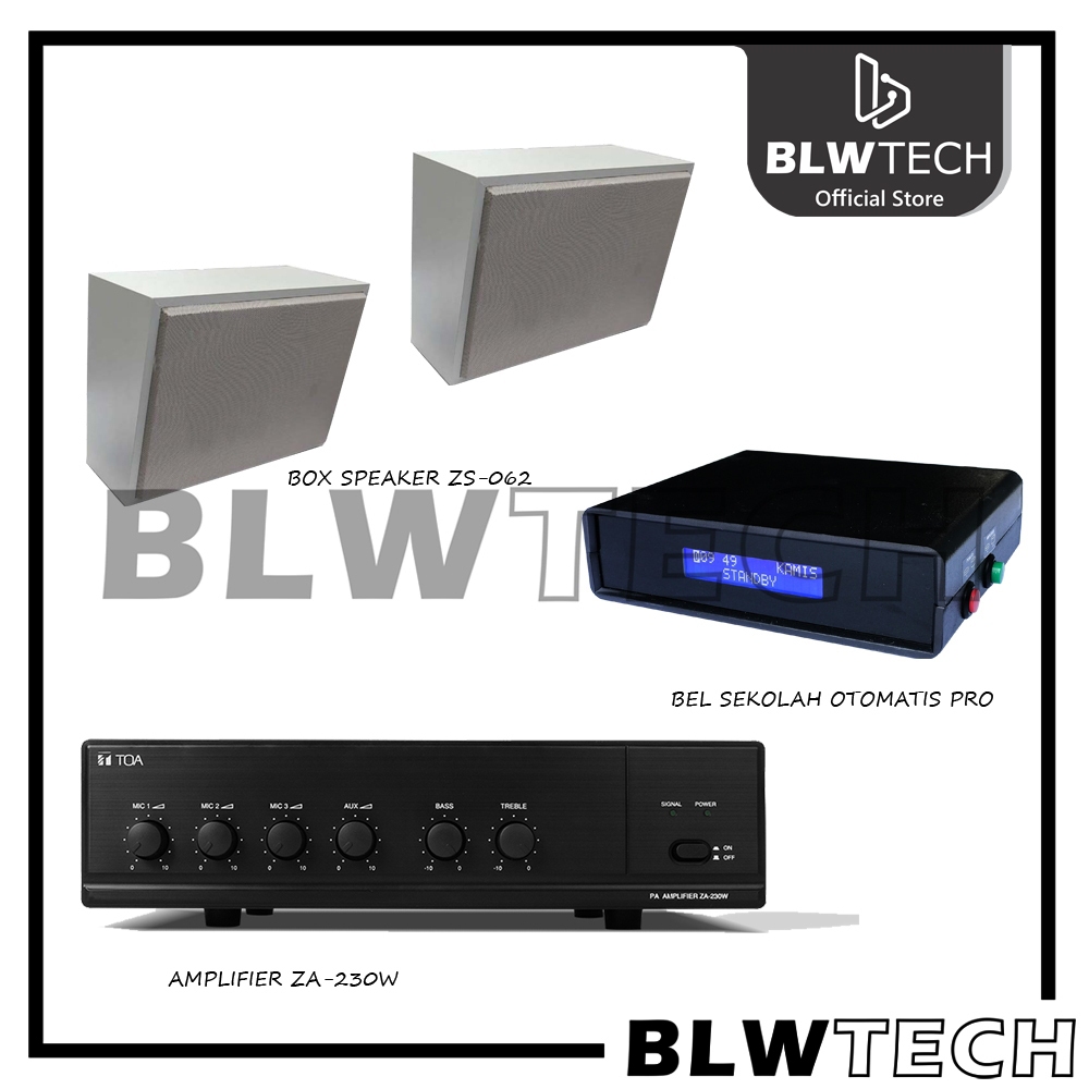 Paket Lengkap Amplifier - 2 Speaker Indoor - Bel Sekolah Custom Pro