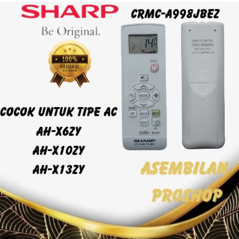 remot ac sharp jtech inverter original 100% crmc-a998jbez ah-x6/10/13zy