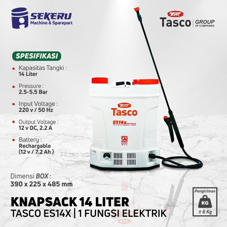 Knapsack Sprayer Semprot Hama 14 Liter Elektrik Tasco ES14X