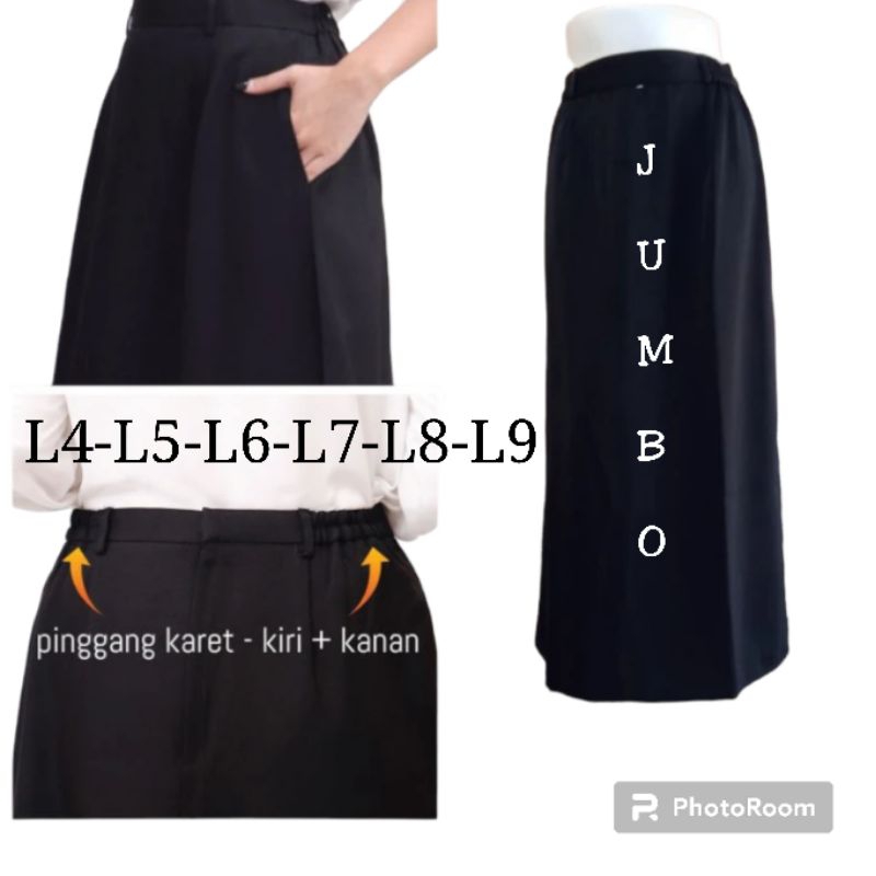 Rok hitam polos jumbo/rok kerja /ROK LINE A/rok kuliah/rok resmi /rok sekolah /rok seragam/rok ferar