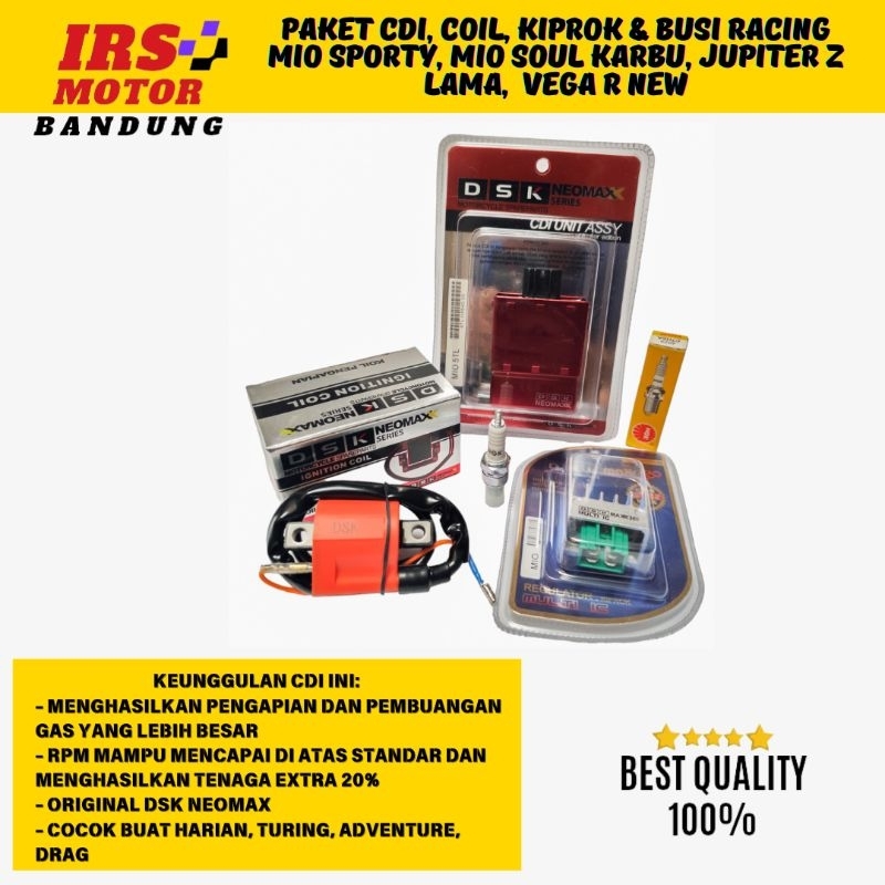PAKET UPGRADE CDI KOIL BUSI KIPROK RACING MIO SPORTY MIO SOUL KARBU JUPITER Z VEGA R NEW PENGAPIAN B