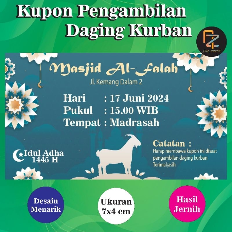 

Kupon Pengambilan Daging Kurban Idul Adha - Custom Kurban - Perpack isi 40pcs