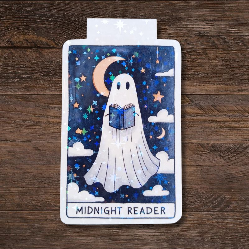 

Pembatas Buku Magnet | Handmade Magnetic Bookmark | Midnight Reader Ghost