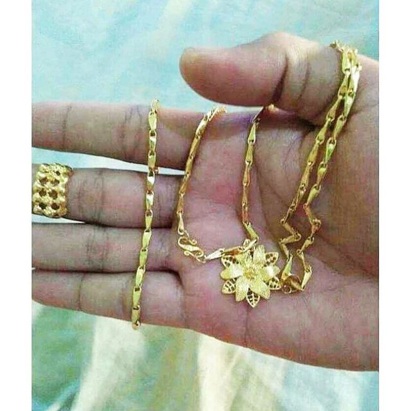 SET PERHIASAN PADI 1 SUKU LAPIS EMAS 24K