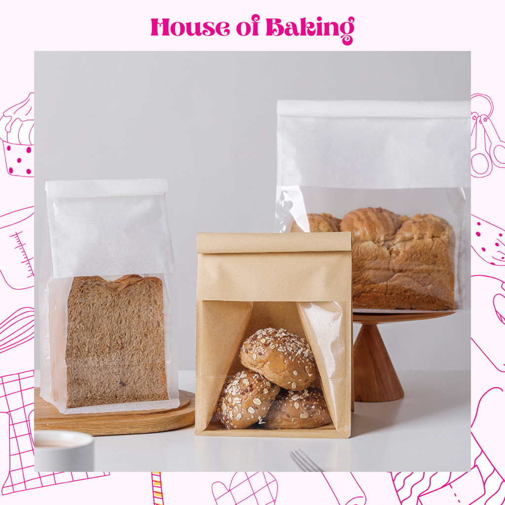 

HOB Kertas Packing Roti Kue Snack | Plastik Roti | Kantong Kertas Roti Tawar