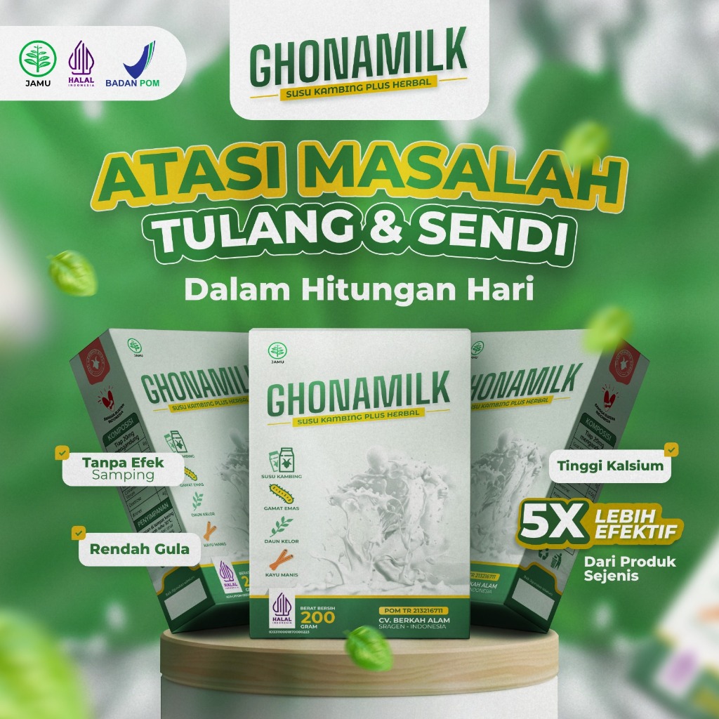

GHONAMILK - Susu Etawa Ekstrak Gamat Solusi Rematik dan Asam Urat Bersertifikat HALAL & BPOM