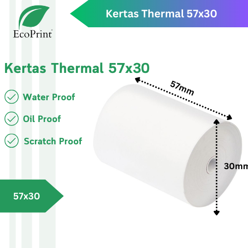 

ECOPRINT Kertas Thermal Kasir Struk 57X30 - 58X30