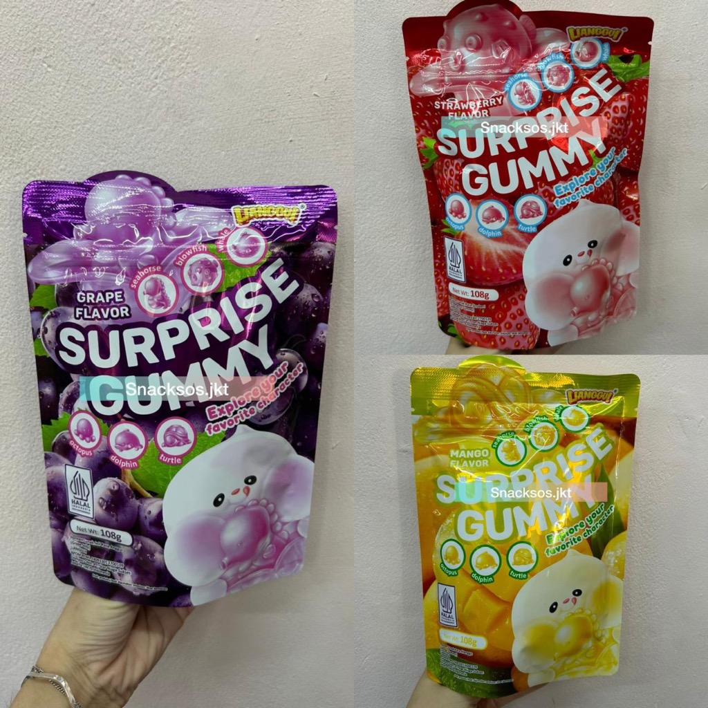 

LIANGGUI SUPRISE GUMMY GRAPE / STRAWBERRY / MANGO - JELLY