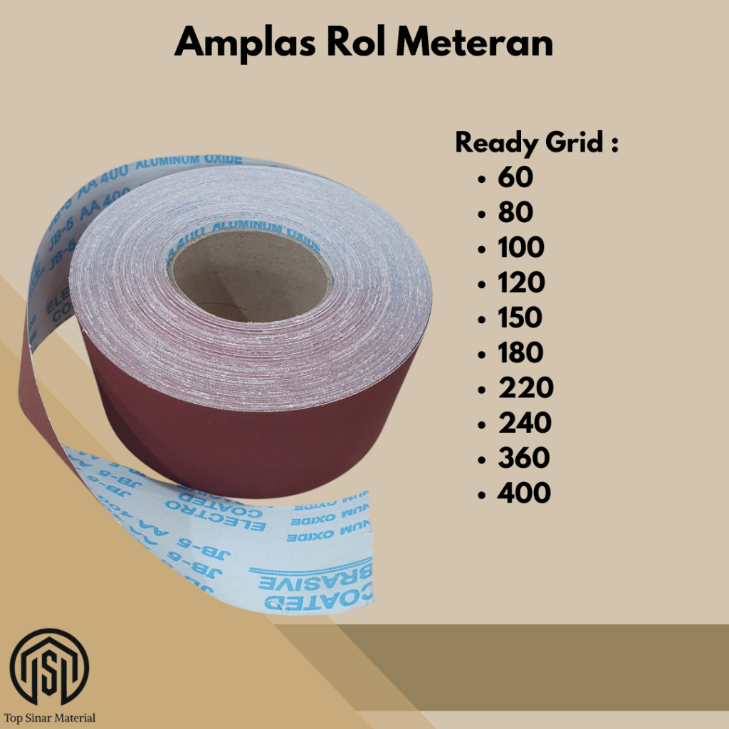 Amplas Roll Grit 120 per Meter - Kertas Kain Hamplas Gosok