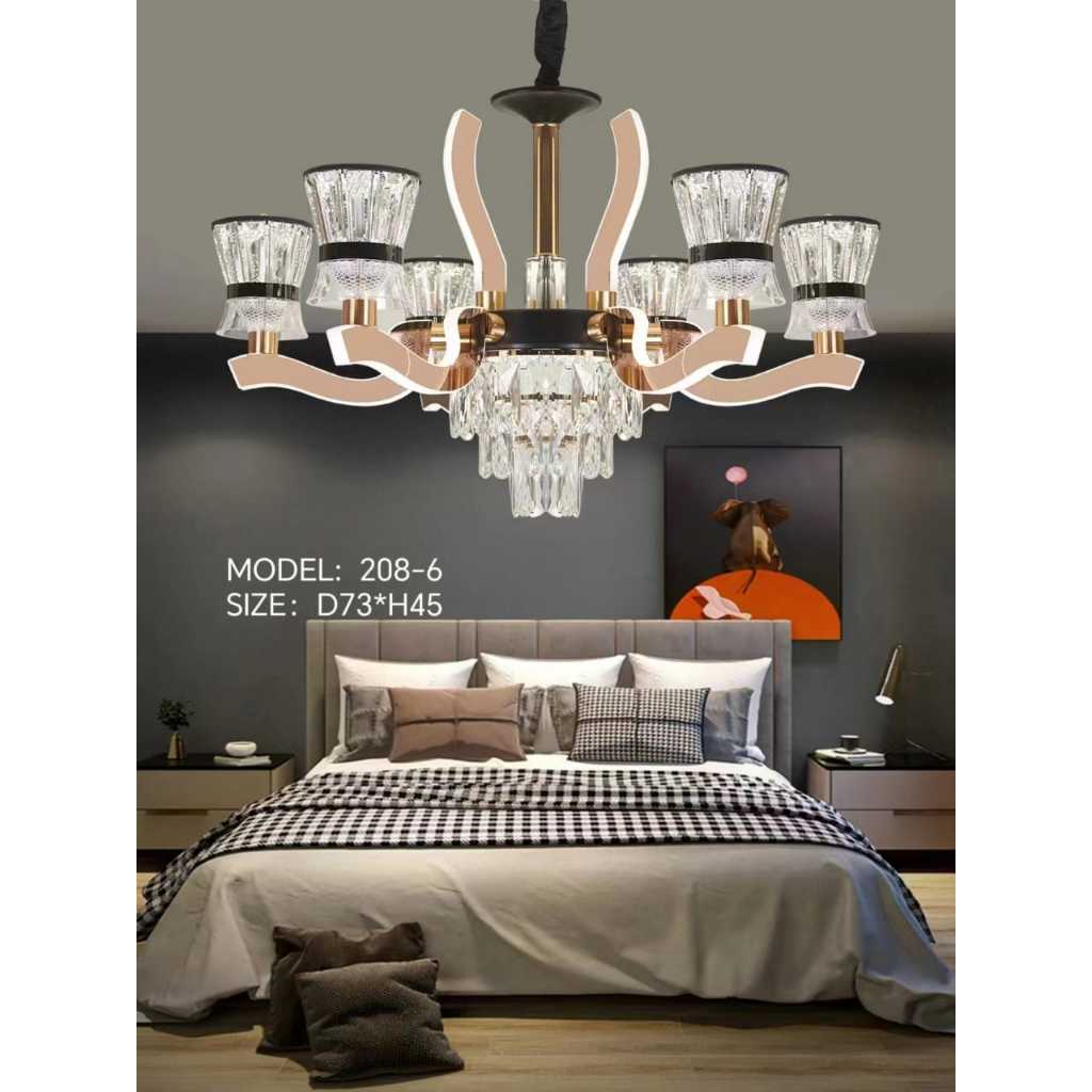 SL208-6 LAMPU GANTUNG HIAS VOID KRISTAL MINIMALIS MODERN MEWAH VOID RUANG TAMU PENDANT LAMP