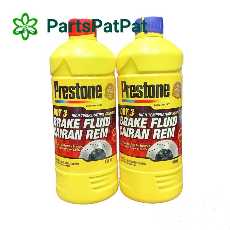 MINYAK REM MOTOR MOBIL BRAKE FLUID PRESTON DOT3 MERAH BIRU 1 LITER ASLI