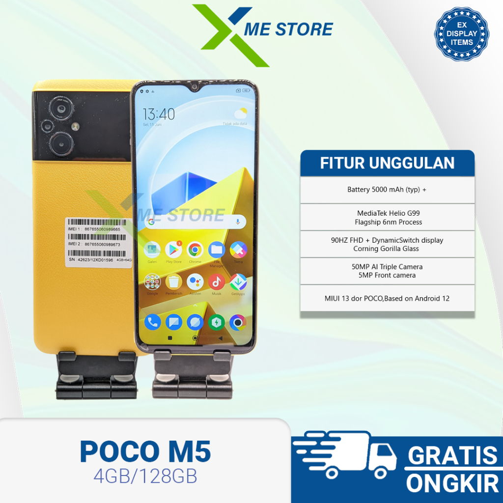 HP POCO M5 4/64GB, 4/128GB EX DISPLAY / UNIT ONLY