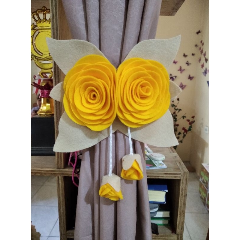 ikat gorden bunga flanel/ikat gorden mawar/tali korden