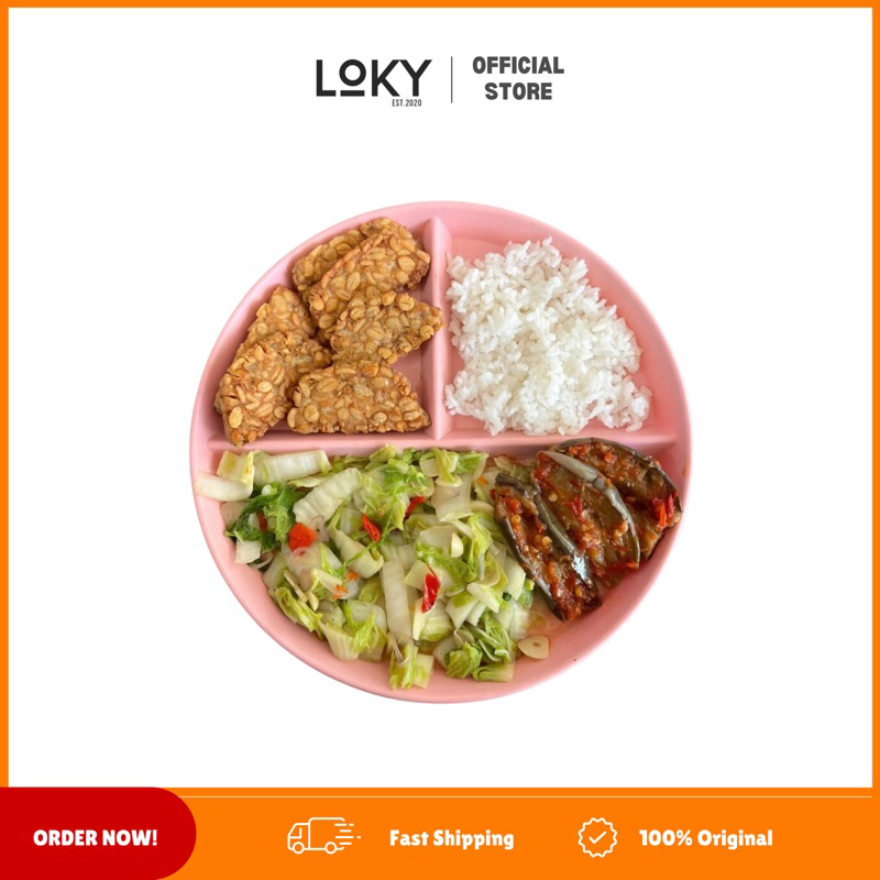 [Loky.id] Piring Diet Piring 3 Sekat