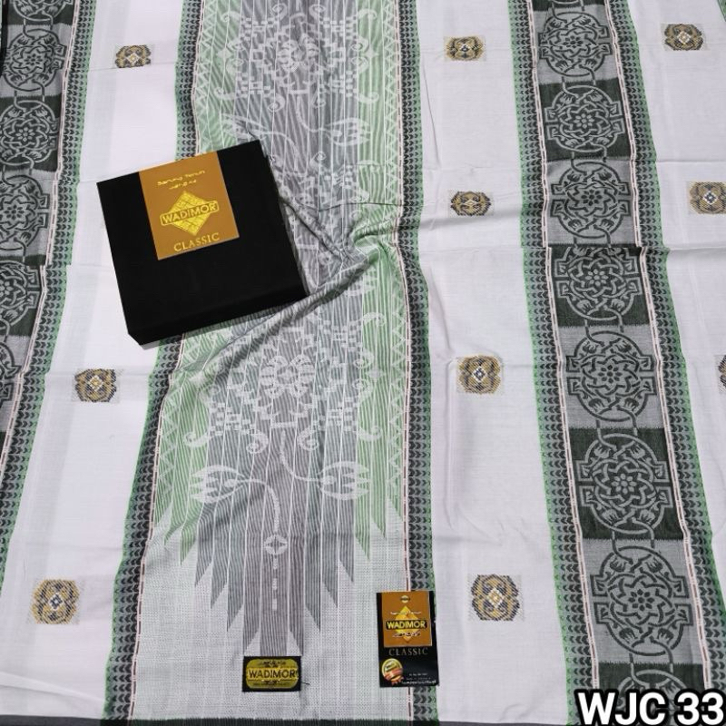 WADIMOR JACQUARD CLASSIC SONGKET TIMBUL Dewasa | Sarung Tenun  Songket Jacquard Classic Hitam&Putih
