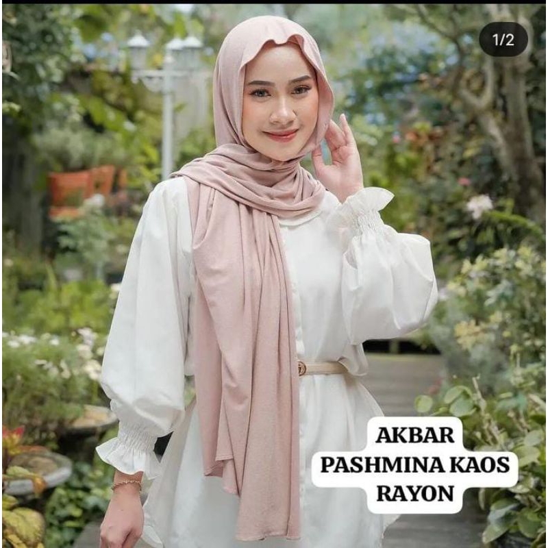 Hijab Pashmina Kaos Rayon Akbar