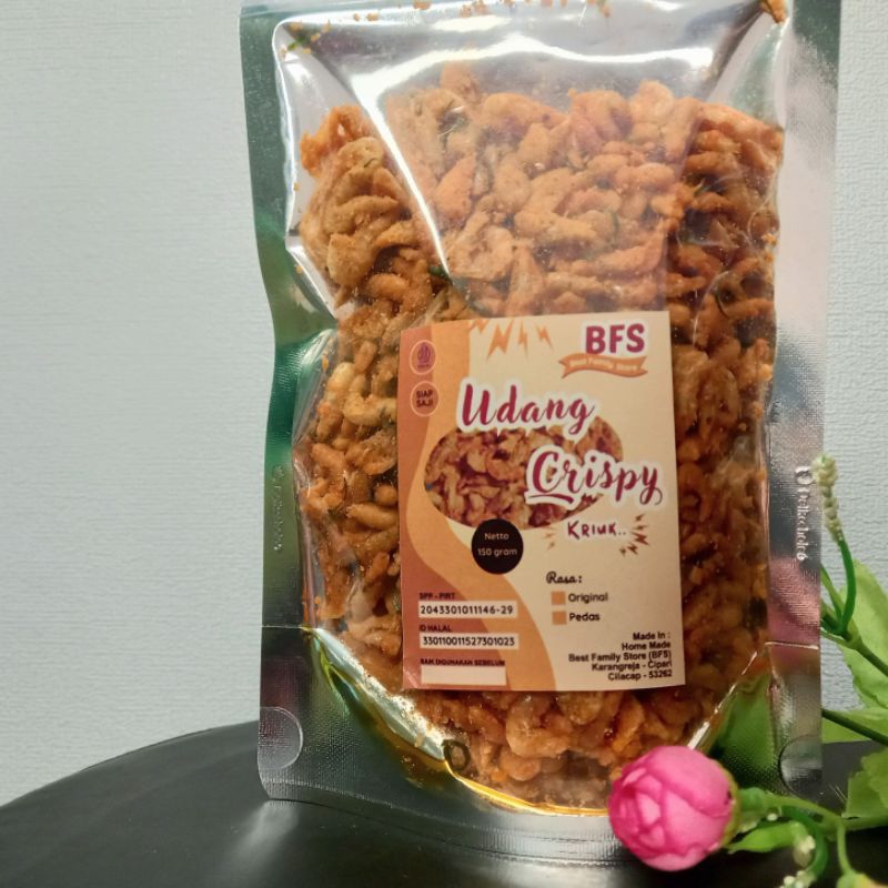 

UDANG GORENG TEPUNG CRISPY KRISPI 150 gram berukuran Kecil Udang Goreng Alami tanpa Pengawet