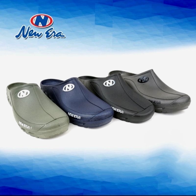 sepatu sandal new era sandal slop pria motif polos