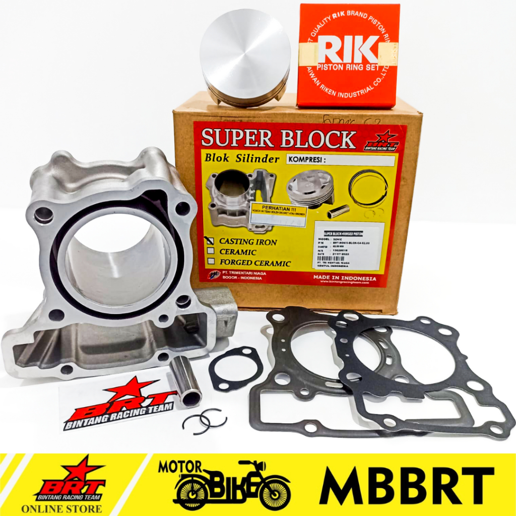 BLOK BRT CAST SONIC CB 150 CBR 150R LED SUPRA GTR BOREUP 62 MM