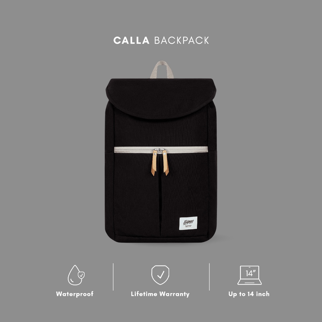 Bigmo Tas Ransel Wanita Water Resistant Water Proof Calla Black Midnight