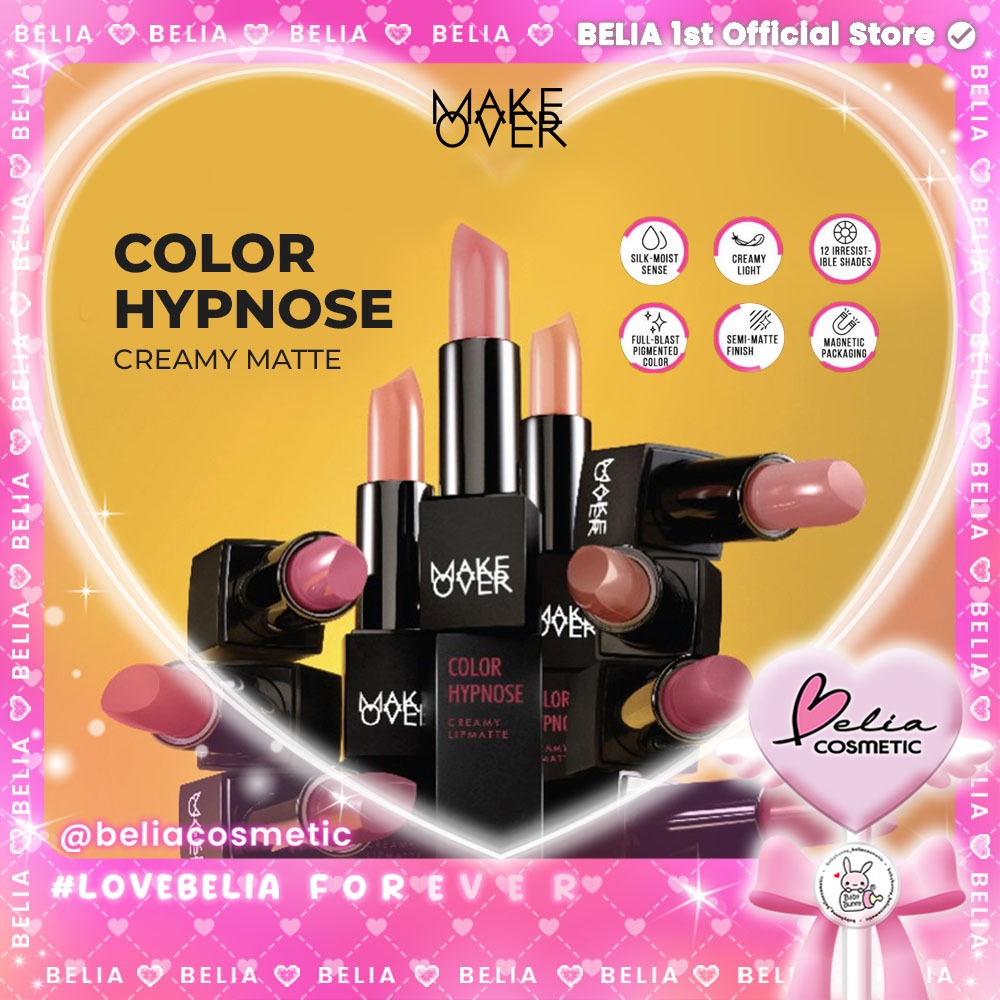 ❤ BELIA ❤ Make Over Color Hypnose Creamy Lipmatte Lipstick Lipstik BPOM 4.3g Makeover