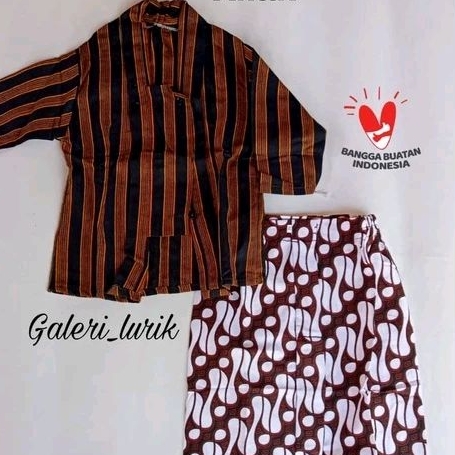 Baju Jawa Anak Perempuan- Kebaya Lurik Anak- Baju Jawa Anak- Baju Adat Anak