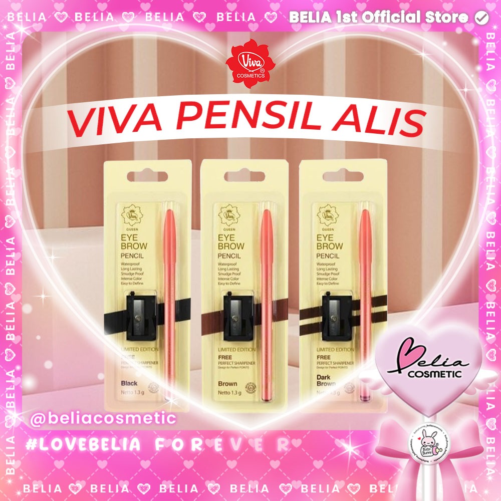 ❤ BELIA ❤ 100% ORIGINAL Pensil Pencil Alis VIVA Queen Eyebrow Eye Brow Eyebrow Pencil 1.3 gram BPOM